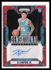 2024-25 Prizm Sensational Signatures Red Choice #SS-KJS KJ Simpson Jr. RC SP QW