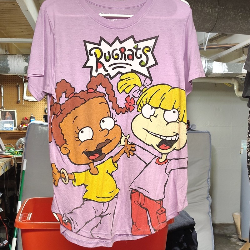 Nickelodeon Rugrats Graphic Logo Purple Crew Neck Short Sleeve T-Shirt XXL