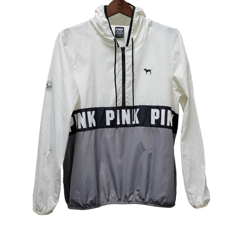 Victoria’s Secret Rosa Cortavientos Chaqueta de Lluvia Cuarto Cremallera Talla Pequeña Foto 4 de 4