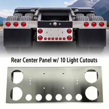 33-34 Tail Light Panel W 10 Cutouts Stainless Steel Polished For Semi Truck 33-34 Tail Light Panel W 10 Cutouts Stainless Steel Polished For Semi Truck