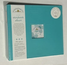 Doodlebug Design Storybook Scrapbook Album D Ring 12 x 12  Aqua Swimming Pool