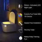 Wireless Motion Sensor LED Night Light RGB Color Changing Bathroom Lamp