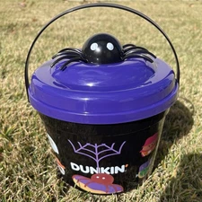 2025 Dunkin Donuts Halloween Trick or Treat Spider BUCKET/ Candy Bowl- Adorable!