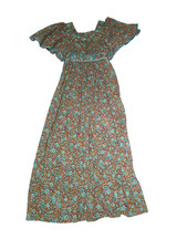 Vintage 1970-80s Act 1 New York Dress Prairie Boho Cottagecore Granny Dress Maxi