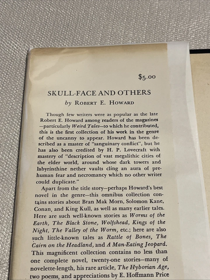 Robert E Howard *RARE* Skull-Face And Others - Arkham - 1946 - 1st ED LTD - Image 2 of 4