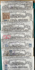 La Espa&ntilde;a Industrial 1854, Namensaktien, 7 St&uuml;ck, Verschiedene Taxe Marken