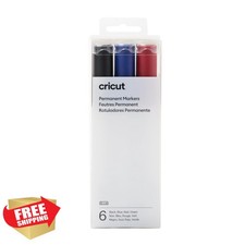 Cricut Permanent Markers 2.5mm 6ct Black Blue Red Green Venture