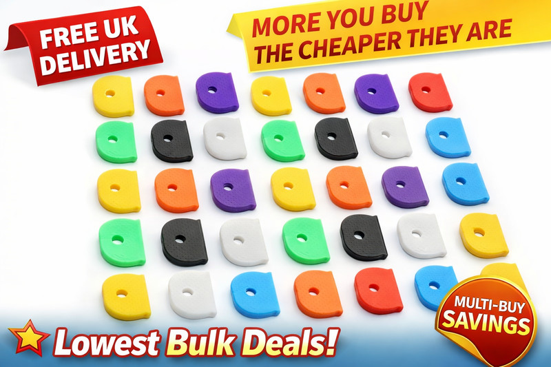 Soft Plastic Key Caps Mixed Colours Covers Top Cap Tag Door Identifier UK Seller
