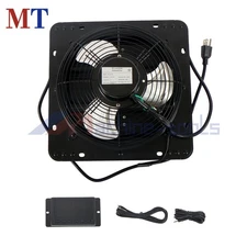 Shutter Exhaust Fan 10'' Wall Mount Attic Fan with Speed Controller For Attic