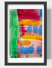 GUAJARDO Original Abstract Expressionism Lego Block City 9X6 Paper Signed Art