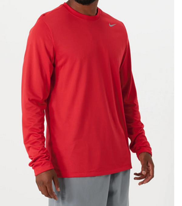 NIKE Dri-Fit Long Sleeve T-shirt Legend Tee Mens Size 3XL 4XL Red White
