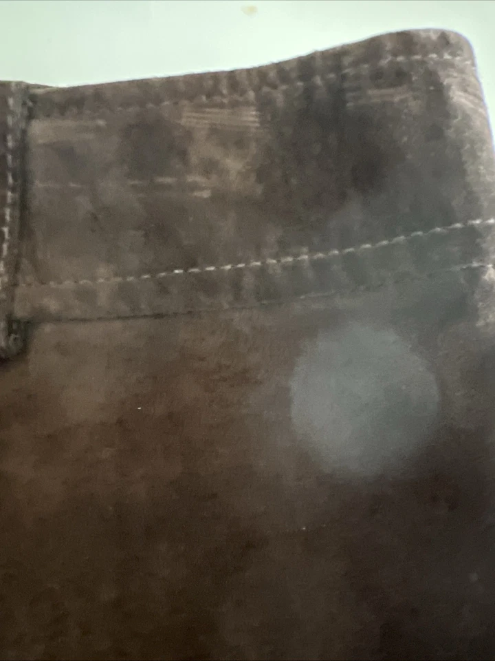 Minifalda vintage de cuero gamuza marrón Siena Studio talla 8 forrada con cremallera frontal Foto 4 de 4