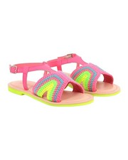 Billieblush Color Block Crochet Leather Sandal