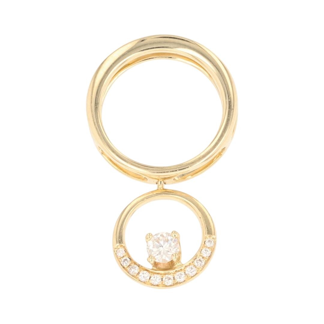 .17ctw Round Diamond Double Circle Dangle Slide P… - image 1