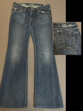 Big Star Sweet Low Boot Cut Jeans Women's 30 Blue Stretch Denim Star Pocket