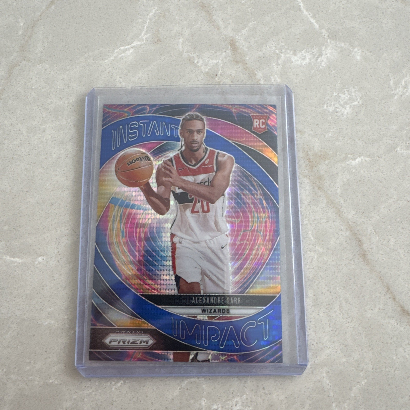 Alexandre Sarr 2024-25 Panini Prizm Instant Impact Blue Pulsar Prizm 93/99 RC #1