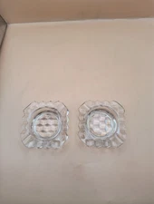 Fostoria American Crystal Glass Dainty Ashtrays - Set of 2