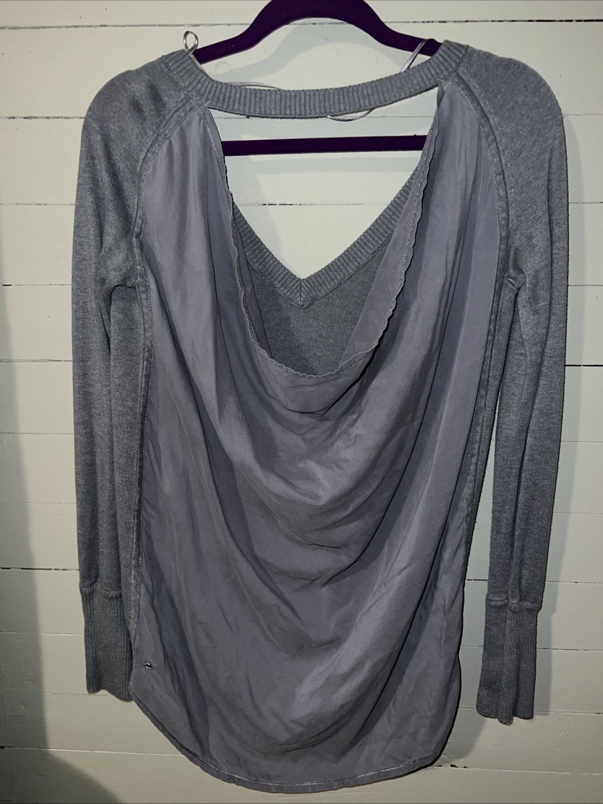 Lululemon Unity Pullover Sweater Drape Back Heath… - image 2