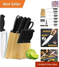 14-Piece Kitchen Knife Set High Carbon Stainless Steel with Wooden Block