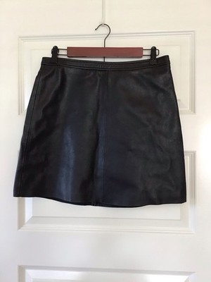 Hallhuber Black Leather Mini, Size 4?, Grunge, Goth, Rocker Chick, Riot Grrrl