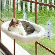 Cordless Cat Window Perch, Window Hammock for White Cushion Bed Cover Large