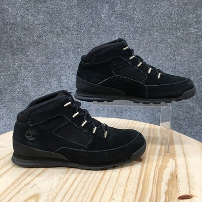 Timberland Euro Rock Mid Hiker Boots Mens 9 Ankle Bootie Lace Up Leather Black