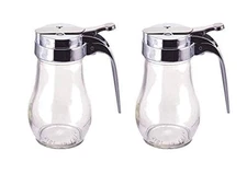 Great Credentials© Syrup Dispenser with Cast Zinc Top Glass Bulb Jar, Sugar