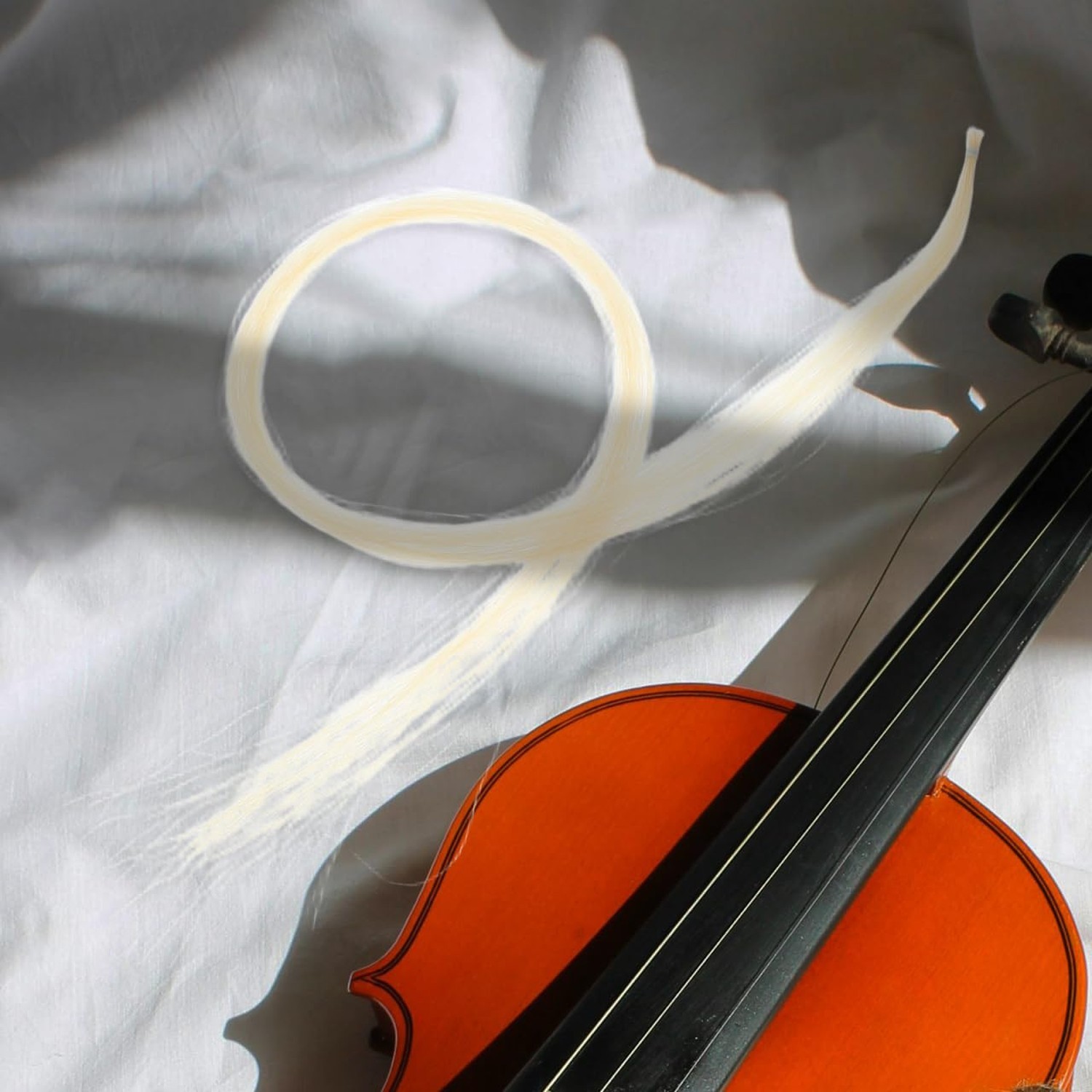 Healifty 2 Hanks Professional Violin Horse Hair Bow Mongolian Stallion Hair (...