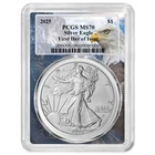 2025 $1 American Silver Eagle PCGS MS70 FDOI Eagle Frame