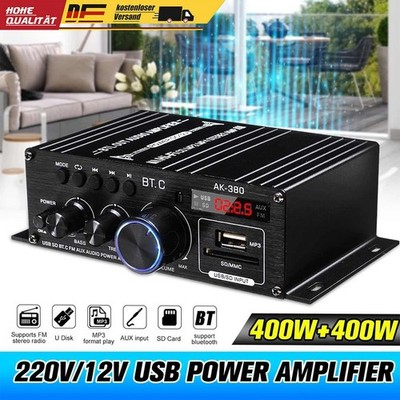 800W bluetooth Mini Verstärker HiFi Power Audio Bass AMP UB D MP3 FM Auto