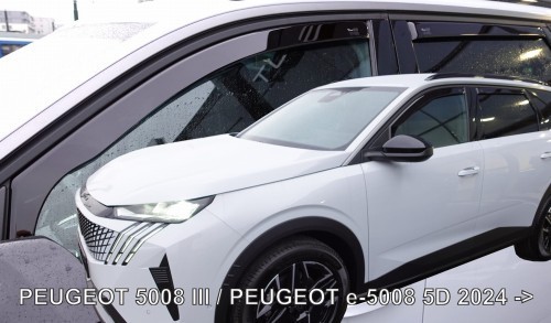 Déflecteurs d'air HEKO pour Peugeot 5008 dès 2024 en plastique noir fumé 4 pièces