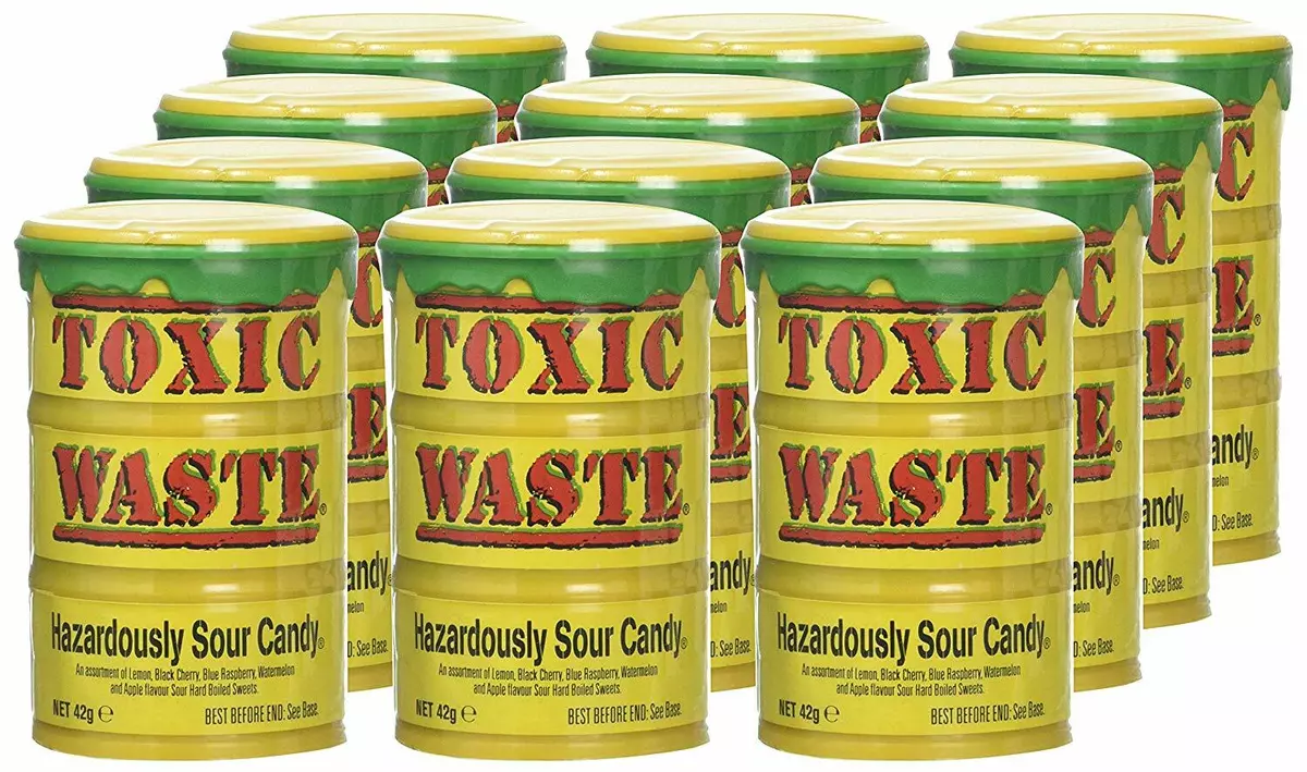 TOXIC WASTE | 3-Pack Toxic Waste Original Yellow Drums of Assorted Sour  Candy - 5 Flavors: Apple, Watermelon, Lemon, Blue Raspberry, and Black  Cherry