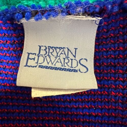 Bryan Edwards Vintage Dinosaur Checker Colorblock Knit Cardigan Sweater Boy’s 5 - Picture 2 of 5