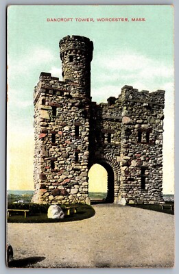 Bancroft Tower, Worcester, Massachusetts Vintage Postcard