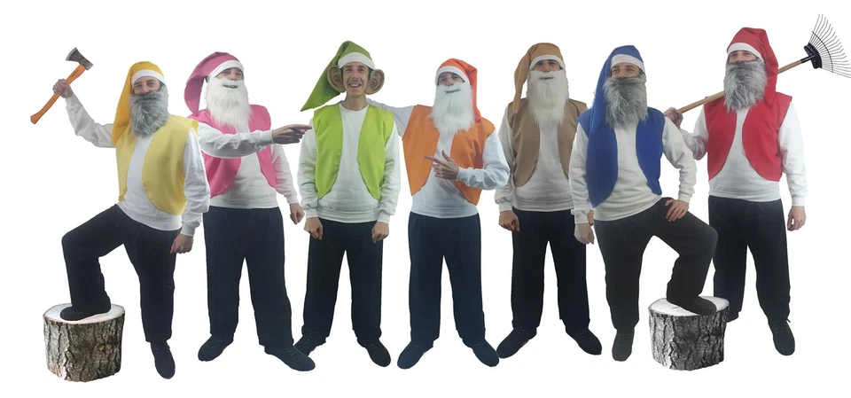 THE DRAGONS DEN FANCY DRESS LTD Adults 7 Dwarfs Gnomes Elf Stag Night Festival Group Fancy Dress Costume