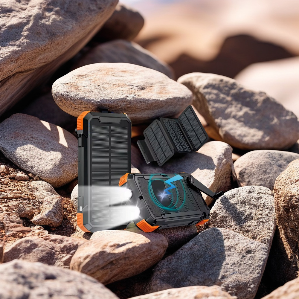 Trek Outfit 45800mAh Solar Power Bank with Wireless Charging for Outdoor Adventures and On-the-Go Devices