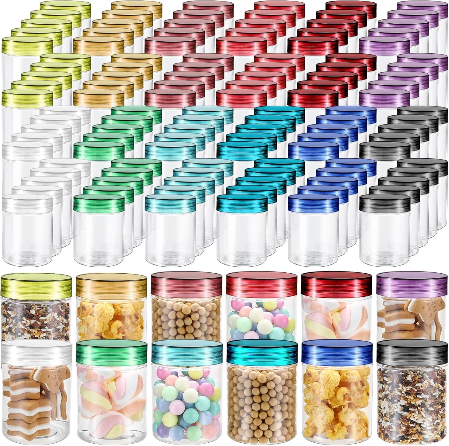 120 Pcs Clear Plastic Jars with Lids - Leakproof Storage for Home & Travel