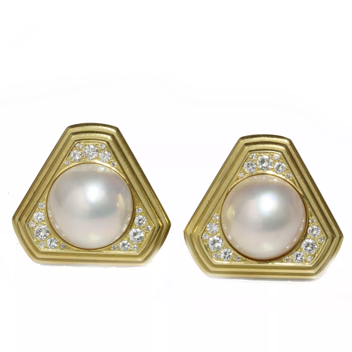 Pearl and diamond clip on deals earrings