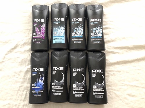 Mixed of 8 Axe Excite Phoenix Black Cool Ocean 12H Body Wash 16 Fl Oz Each