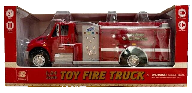 Speedway Toy Fire Truck Button Activated Lights & Sound 1:24 scale by First Gear
