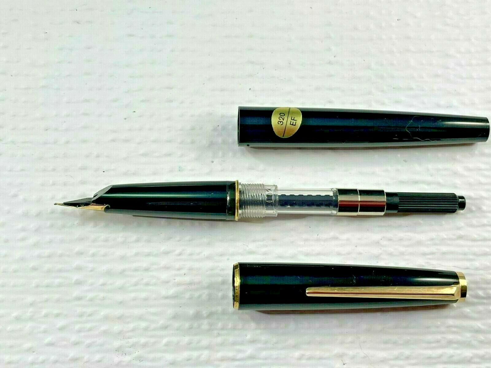 Montblanc 320 Black Fountain Pen Gold Trim with XF 14K NibCC Filler eBay