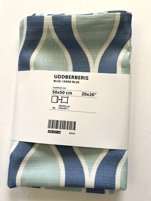 Ikea Uddberberis Cushion Cover Blue/ Light Blue  20x20'' Pillow Cover New