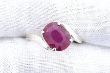 Sterling Silver 2.58 Carat Natural Ruby Gemstone Gem Stone Ladies Ring Sz 7 2526