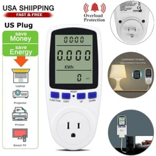 LCD Power Meter Consumption Energy Analyzer Watt Amps Volt Electricity Monitors