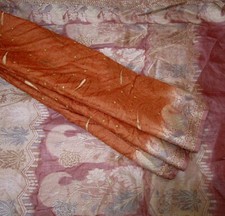 BVH WEARABLE PURE SILK Vintage Sari 5yds 22FEB11515 X12 E856 Brown Wine ABCKB