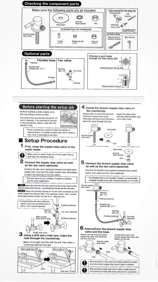 Enagic Kangen Leveluk Cold Water Faucet Chrome Branch Supply Stop Valve NEW - Image 4 of 4