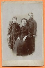 Portrait of Mother Children circa 1890s Old Cabinet Card