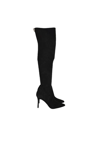 $850  VERONICA BEARD OVER THE KNEE POINTY HEEL BOOTS BLACK SUEDE 8.5 (DB30)