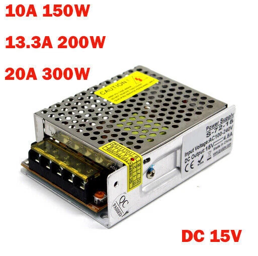 24A 30W-360W DC 15V LED Power Supply Switch Driver Strip Bulb Light Transformer - Image 2 of 4