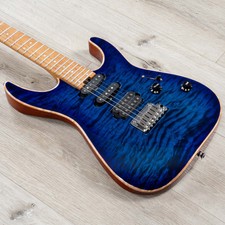Charvel Usa Select Dk24 Hss 2pt Cm Qm Guitar, Caramelized Maple, Blue Burst